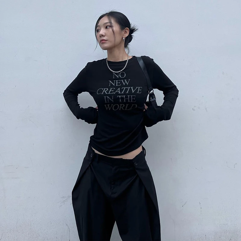 Women's Long Sleeve T-shirt, Letter Printed Casual Tops, Korean Style 2025 Spring And Autumn
Women's Long Sleeve T-shirt, Letter Printed Casual Tops, Korean Style 2025 Spring And Autumn