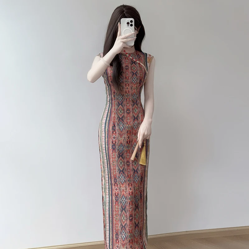 Ele Red Chinese Sle Reformed Women's Summer Waist-Cinching Art Holiday Svel Temperament Dr
Ele Red Chinese Sle Reformed Women's Summer Waist-Cinching Art Holiday Svel Temperament Dr