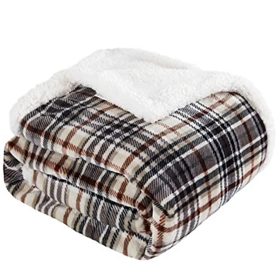 Sherpa Plaid Throw Blanket, 60" X 70"Fuzzy Fluffy Cozy Soft Blanket, Fleece Flannel Plush Twin Size Microfiber Blanket for Couc
Sherpa Plaid Throw Blanket, 60" X 70"Fuzzy Fluffy Cozy Soft Blanket, Fleece Flannel Plush Twin Size Microfiber Blanket for Couc