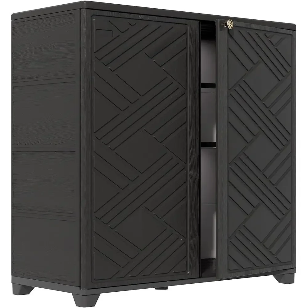 Indoor/Outdoor Storage Cabinet with Doand 2 Metal Shelves, 34”x15”x34” HDPE Plastic Storage Box or Patio, Garden, Enterway, Balc
Indoor/Outdoor Storage Cabinet with Doand 2 Metal Shelves, 34”x15”x34” HDPE Plastic Storage Box or Patio, Garden, Enterway, Balc