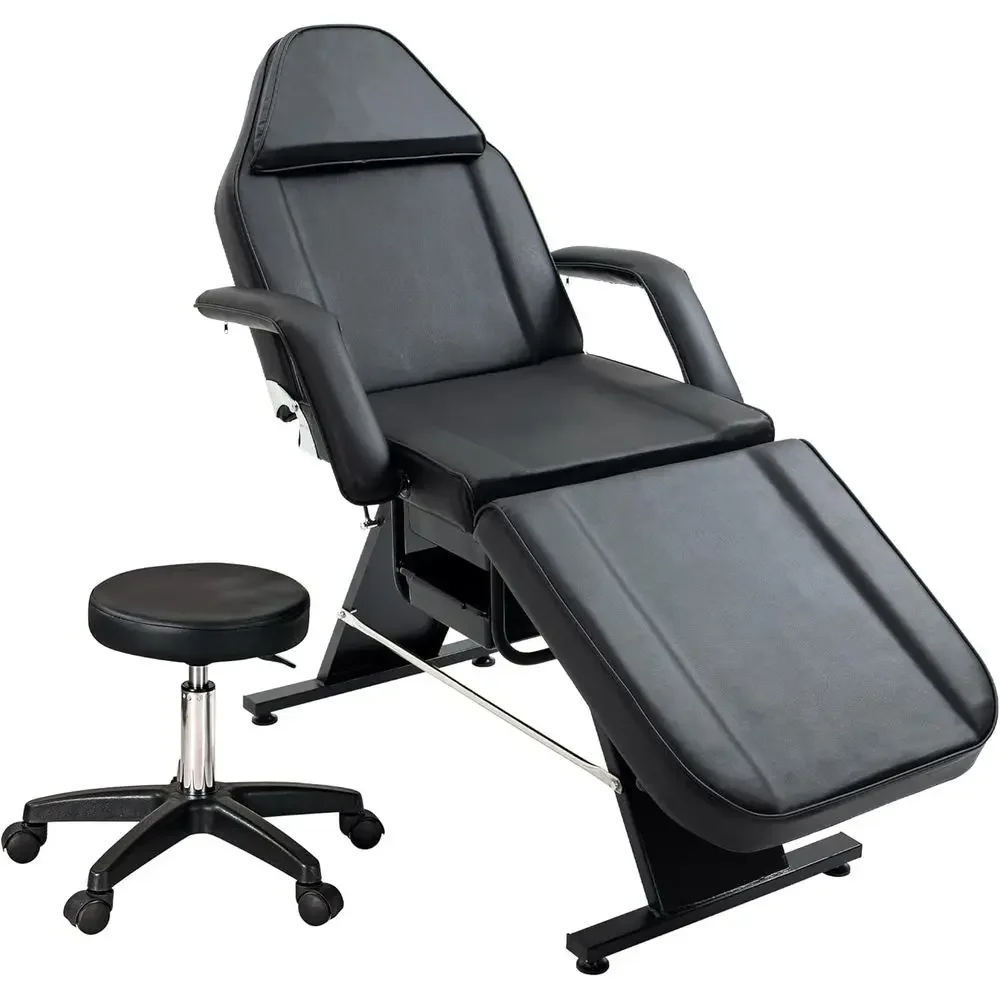 Leather Upholstered Salon Chair with Massage Table, Hydraulic Stool, and Dual Trays for Beauty and Tattoo Services
Leather Upholstered Salon Chair with Massage Table, Hydraulic Stool, and Dual Trays for Beauty and Tattoo Services