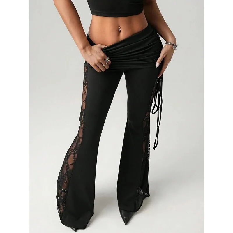 Lace Trim Flared Pants High Waist Wide Leg Casual Trousers Gender Neutral Spring 2026 Other Material 100% Harlan Style
Lace Trim Flared Pants High Waist Wide Leg Casual Trousers Gender Neutral Spring 2026 Other Material 100% Harlan Style