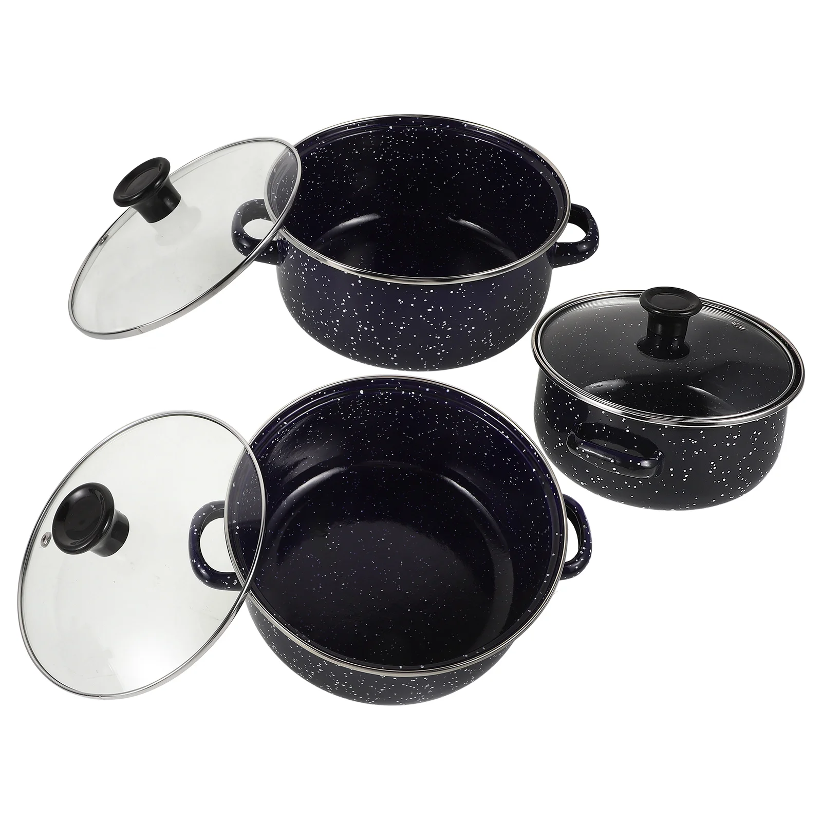 Mini Soup Pot Three-piece Set Oval Double Kitchen Pots Cooking Small Enamel Oven
Mini Soup Pot Three-piece Set Oval Double Kitchen Pots Cooking Small Enamel Oven