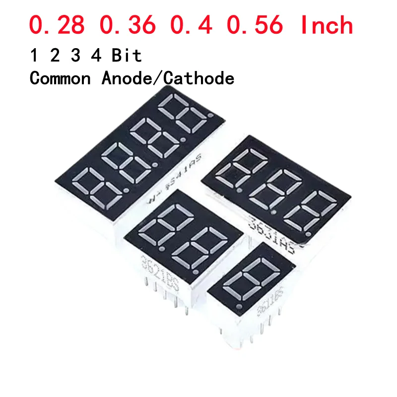 5pcs LED display LED segments 0.56 inches 1/2/3/4 digits common cathode common anode high-brightness red
5pcs LED display LED segments 0.56 inches 1/2/3/4 digits common cathode common anode high-brightness red