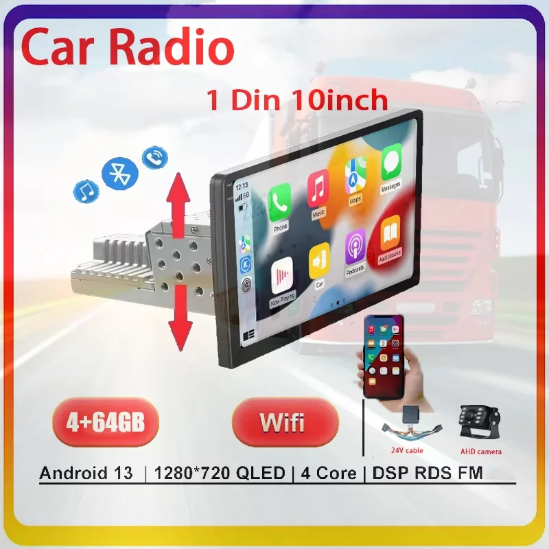 10" Android 1DIN Truck Multimedia CarPlay Android Auto Universal Navigation GPS Bluetooth Radio Sound Stereo WIFI DSP
10" Android 1DIN Truck Multimedia CarPlay Android Auto Universal Navigation GPS Bluetooth Radio Sound Stereo WIFI DSP