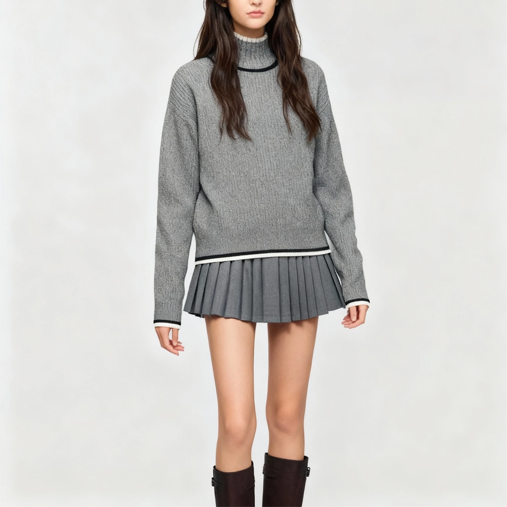High Quality 2025 Autumn Winter French Versatile A-Line High-Waist Half-Placket Zip Pleated Mini Skirt for Women
High Quality 2025 Autumn Winter French Versatile A-Line High-Waist Half-Placket Zip Pleated Mini Skirt for Women