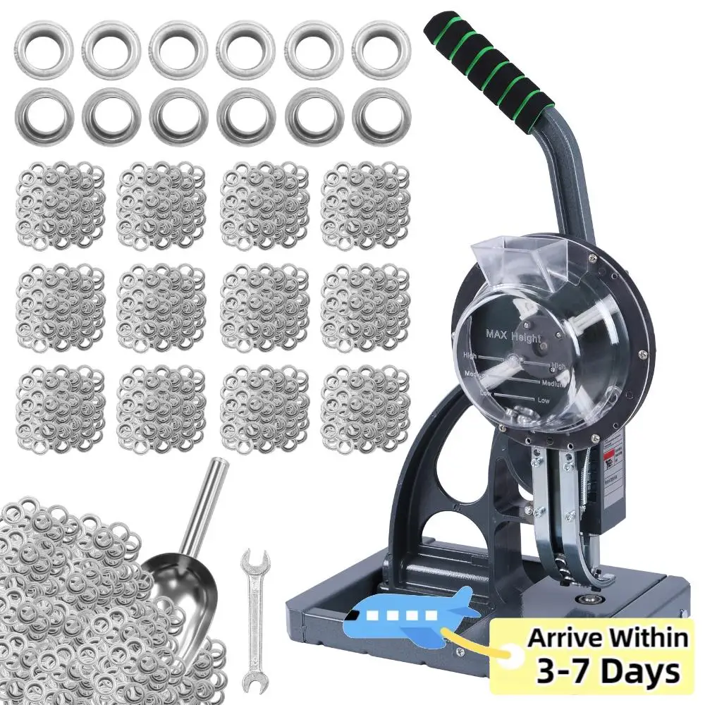 Semi-Automatic Tarpaulin Eyelet Press with 5000Pcs Metal Eyelets Eyelet Rivet Press 10mm for Fabric Leather Banners DIY Projects
Semi-Automatic Tarpaulin Eyelet Press with 5000Pcs Metal Eyelets Eyelet Rivet Press 10mm for Fabric Leather Banners DIY Projects
