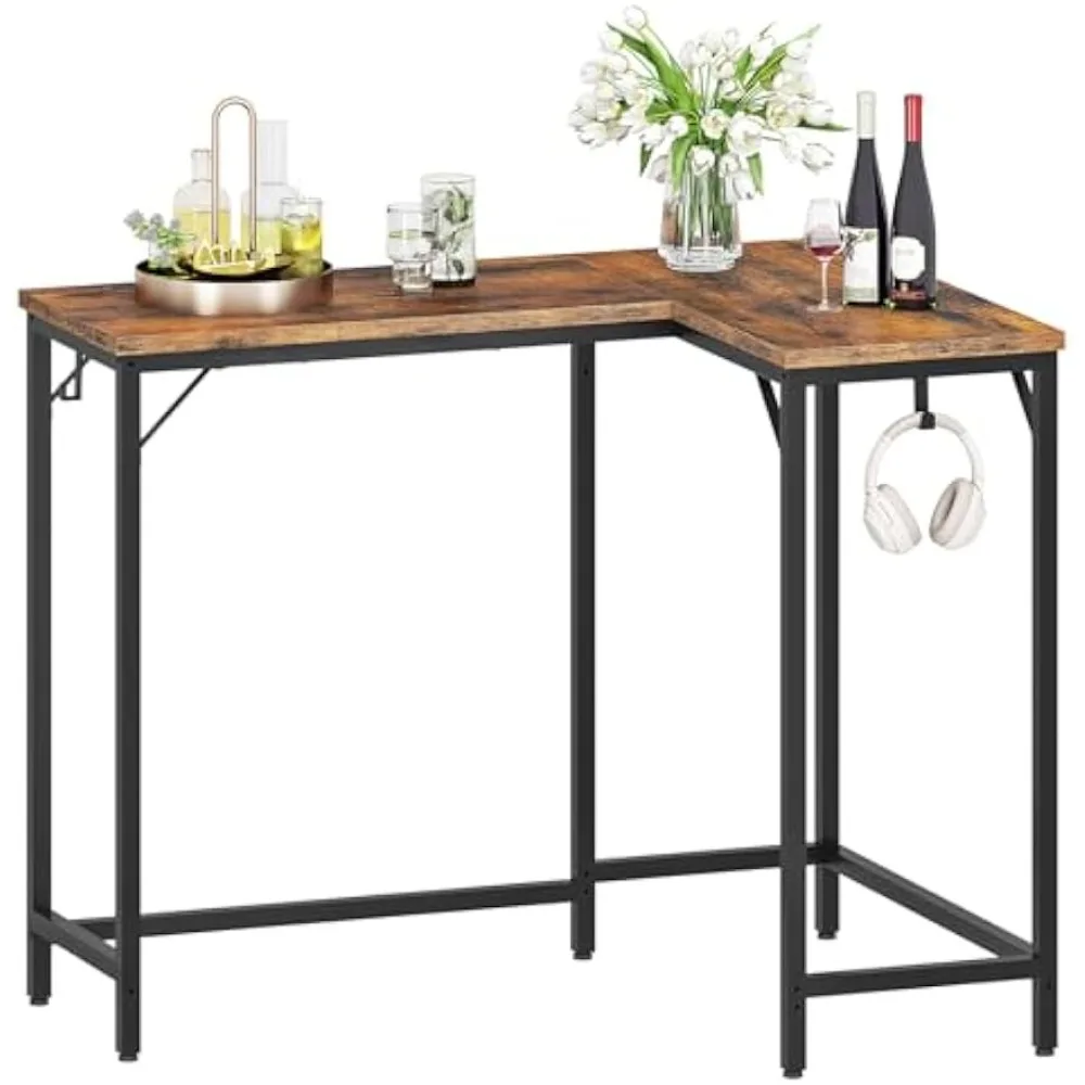 63" Long Narrow Bar Table, Rectangular or L-Shaped Assembly Counter Height Bar Table, Vintage Industrial Style, for Living Room
63" Long Narrow Bar Table, Rectangular or L-Shaped Assembly Counter Height Bar Table, Vintage Industrial Style, for Living Room