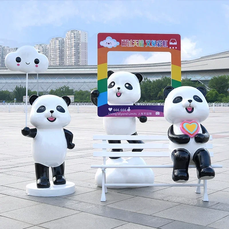 cartoon panda animal sculpture large ornament HOT SALES
cartoon panda animal sculpture large ornament HOT SALES