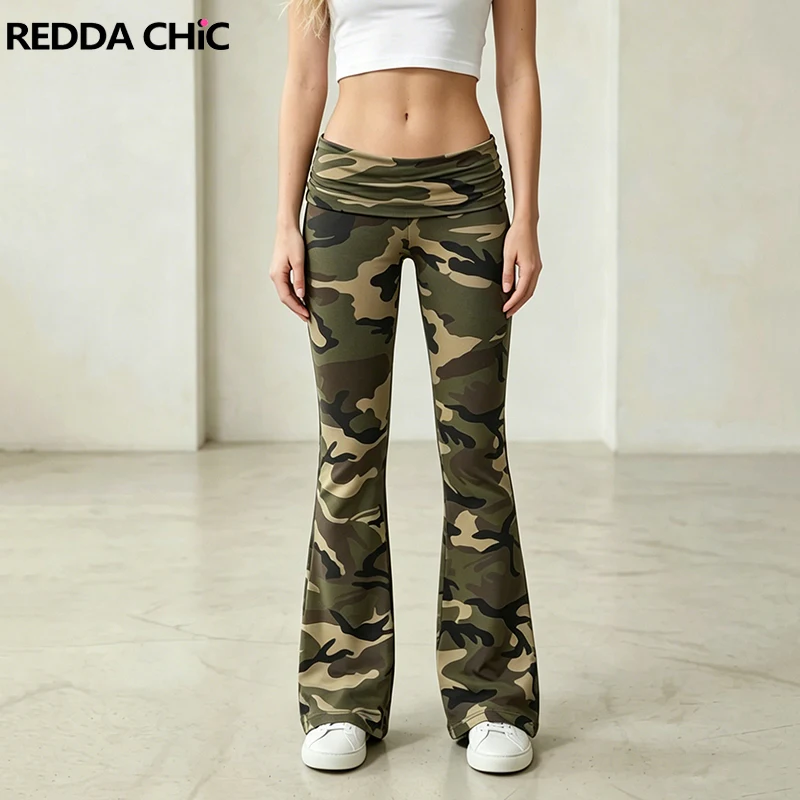 REDDACHiC Low Waist Women Bell Bottoms Causal Retro Camouflage Slim Fit Stretch Fold Over Flare Leggings Sexy Gyaru Streetwear
REDDACHiC Low Waist Women Bell Bottoms Causal Retro Camouflage Slim Fit Stretch Fold Over Flare Leggings Sexy Gyaru Streetwear