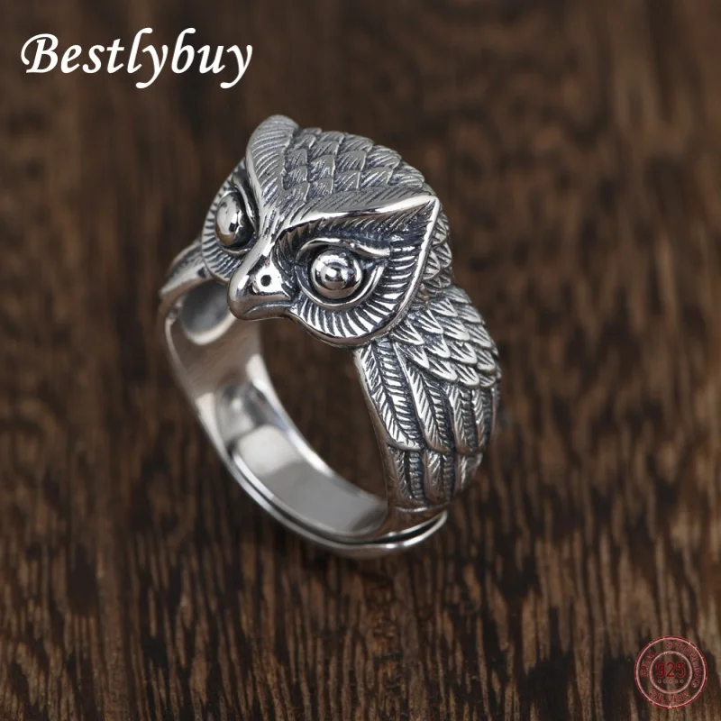 Lucky Gift S925 из чистого серебра, персонализированное кольцо с совой, мужское ретро тайское серебро, мощные ювелирные изделия в форме животного
Lucky Gift S925 из чистого серебра, персонализированное кольцо с совой, мужское ретро тайское серебро, мощные ювелирные изделия в форме животного