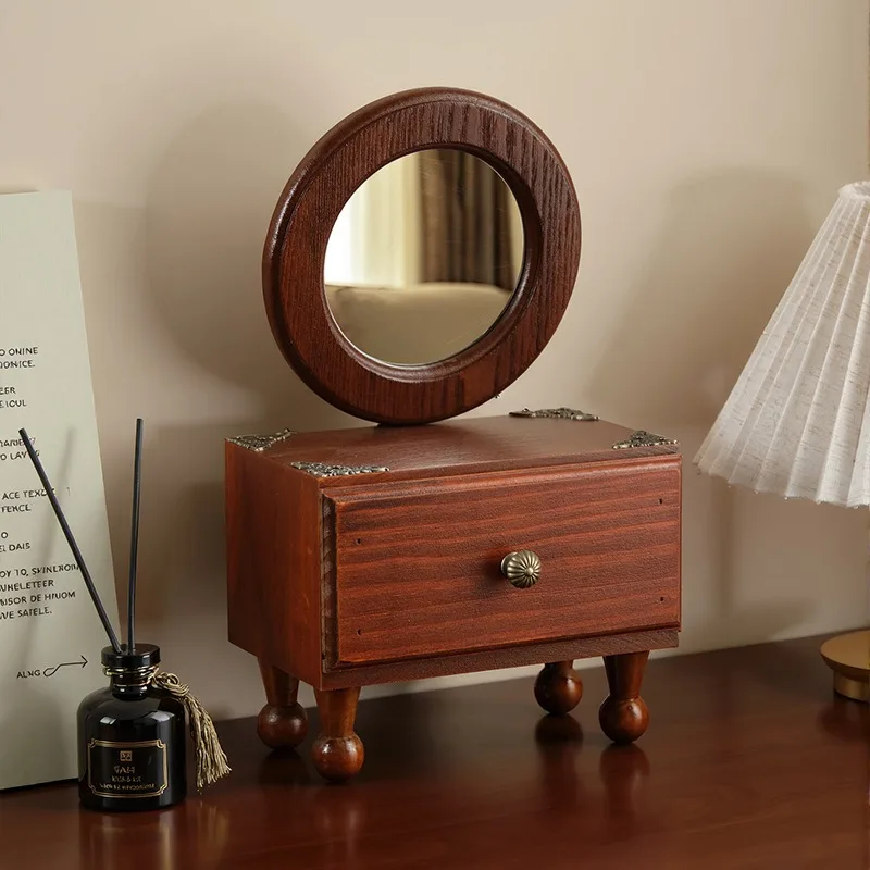 French Retro Decorative Mirrors Wooden Makeup Mirror Desktop Multi-function with Storage Desktop Decoration Espejo Decorativo
French Retro Decorative Mirrors Wooden Makeup Mirror Desktop Multi-function with Storage Desktop Decoration Espejo Decorativo