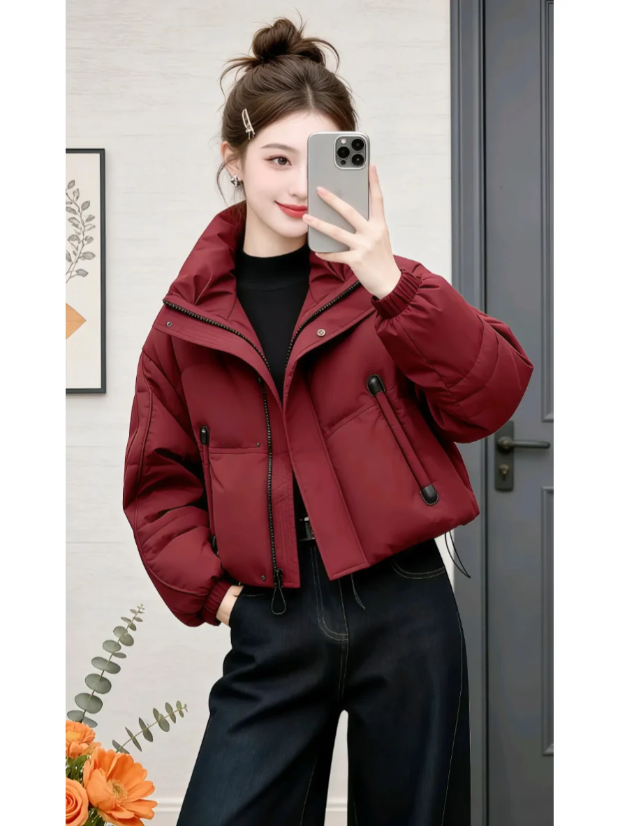 Red Thiened down Cotton Jaet Women's Winter New Sle Small Size Warmth Cotton Coat Outerwear Ele Commute Simple Sle
Red Thiened down Cotton Jaet Women's Winter New Sle Small Size Warmth Cotton Coat Outerwear Ele Commute Simple Sle