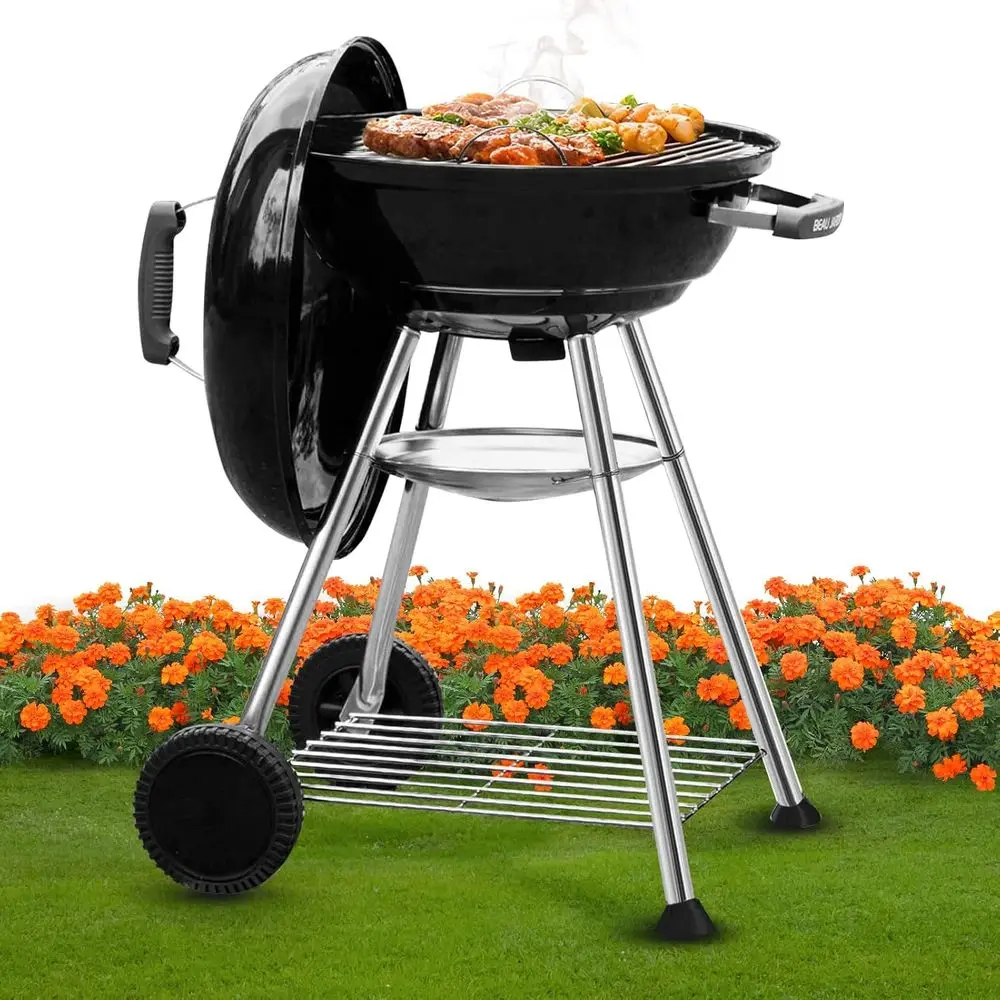 Portable 18 Inch Heavy-Duty Round Charcoal BBQ Grill with Wheels for Patio, Backyard, and Camping
Portable 18 Inch Heavy-Duty Round Charcoal BBQ Grill with Wheels for Patio, Backyard, and Camping