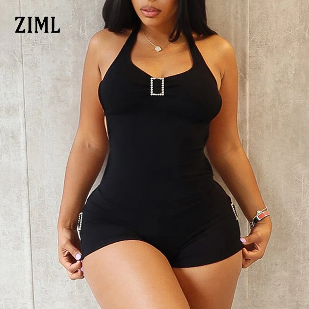 ZIML Solid Slimming Backless Tunic Jumpsuits for Women Halter Sleeveless High Waist Spliced Metal Sexy Jumpsuits Female Fashion
ZIML Solid Slimming Backless Tunic Jumpsuits for Women Halter Sleeveless High Waist Spliced Metal Sexy Jumpsuits Female Fashion