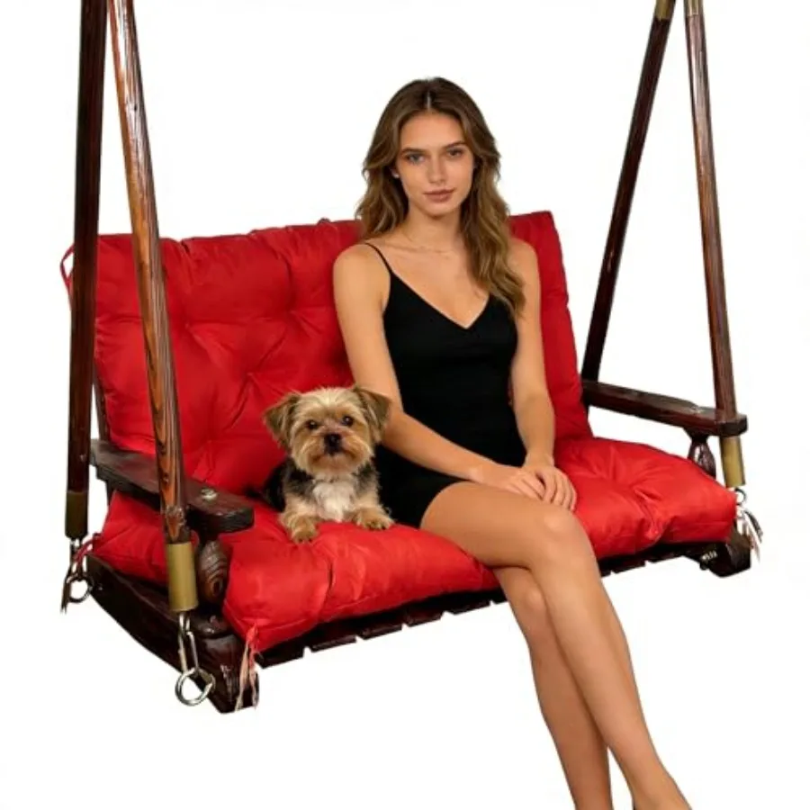 Porch Swing Replacement Cushions: 2-3 Seater Outdoor Waterproof Swing Cushions with Ties - Thick Swing Cushion with Backrest fo
Porch Swing Replacement Cushions: 2-3 Seater Outdoor Waterproof Swing Cushions with Ties - Thick Swing Cushion with Backrest fo