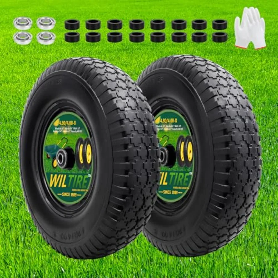 2 Pack 4.80/4.00-8" Tire and Wheel 16 inch Solid Wheel with 5/8" Extra 3/4" Bearings 3" Centered Hub with Replacement Tube for
2 Pack 4.80/4.00-8" Tire and Wheel 16 inch Solid Wheel with 5/8" Extra 3/4" Bearings 3" Centered Hub with Replacement Tube for