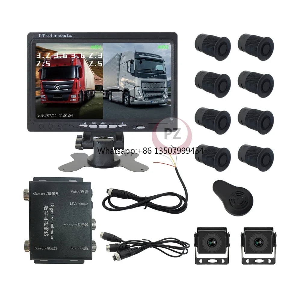 Parking Assistant 7 Inch Monitor With 2 Cameras Front/Rear View Alarm 8 Sensors Reversing Warning Parking System Kit for Truck
Parking Assistant 7 Inch Monitor With 2 Cameras Front/Rear View Alarm 8 Sensors Reversing Warning Parking System Kit for Truck
