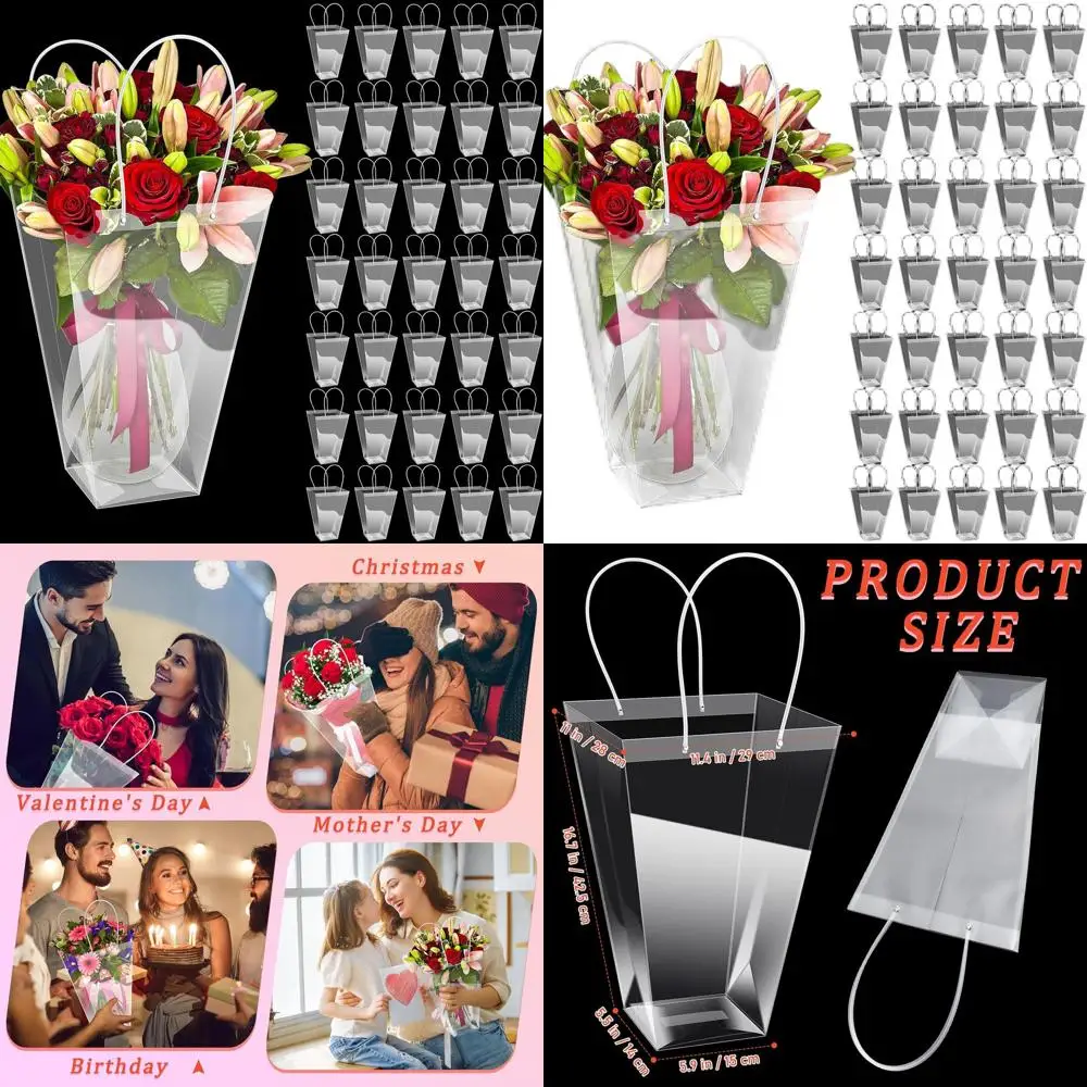 Большие прозрачные подарочные пакеты с ручками, идеально подходят для Дня святого Валентина, дней рождения, свадеб, Дня матери, 11,4x5,9x16,7 дюймов
Большие прозрачные подарочные пакеты с ручками, идеально подходят для Дня святого Валентина, дней рождения, свадеб, Дня матери, 11,4x5,9x16,7 дюймов