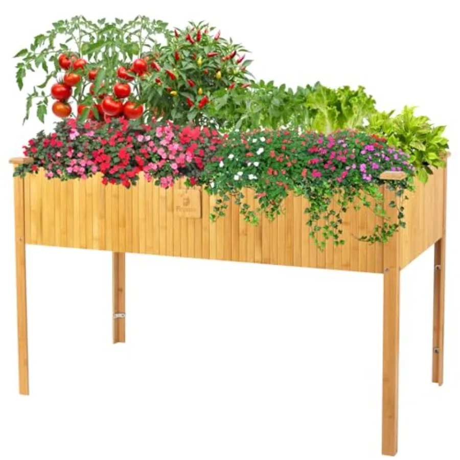 Bamboo Raised Garden Beds Outdoor Raised Garden Bed with Legs Elevated Bamboo Planter Box Standing Growing Bed for Growing Fres
Bamboo Raised Garden Beds Outdoor Raised Garden Bed with Legs Elevated Bamboo Planter Box Standing Growing Bed for Growing Fres