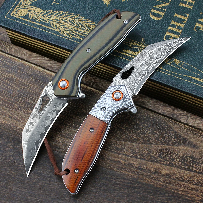 New Damascus Folding Knife Camping Survival Hiking Knives G10 Wood Handle Outdoor Fishing Kitchen Tactical Pocket Hunting Knife
New Damascus Folding Knife Camping Survival Hiking Knives G10 Wood Handle Outdoor Fishing Kitchen Tactical Pocket Hunting Knife