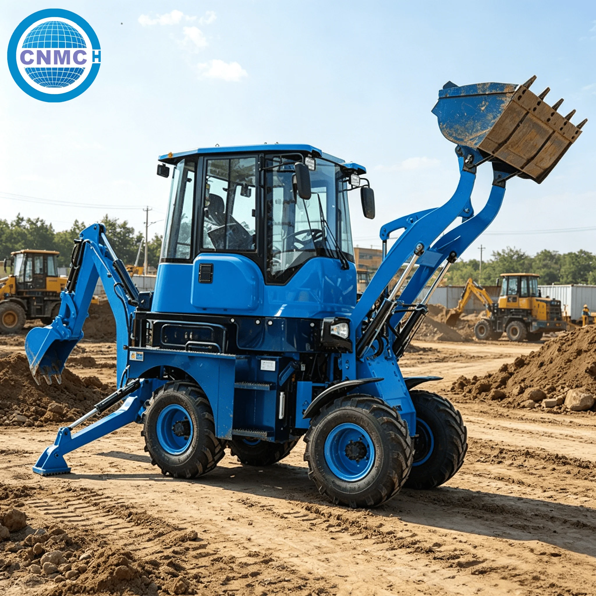 CNMC A-frame leg 4x4 Wheel Excavator Loader Digger Backhoe Excavator Loader Two-End Operation EPA CE Certified Garden Farm Use
CNMC A-frame leg 4x4 Wheel Excavator Loader Digger Backhoe Excavator Loader Two-End Operation EPA CE Certified Garden Farm Use