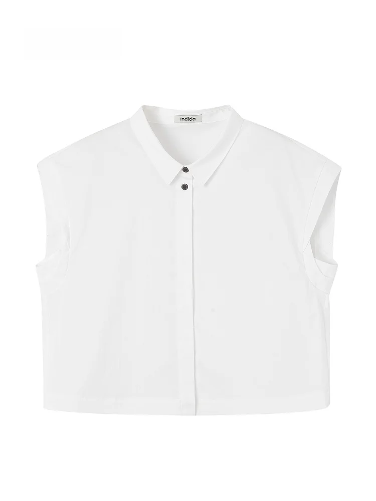Indicia White Shirt Sleeveless Short Design Simple Style Cotton Blend Fabric Summer New Arrival Women's Premium Quality Blouse
Indicia White Shirt Sleeveless Short Design Simple Style Cotton Blend Fabric Summer New Arrival Women's Premium Quality Blouse