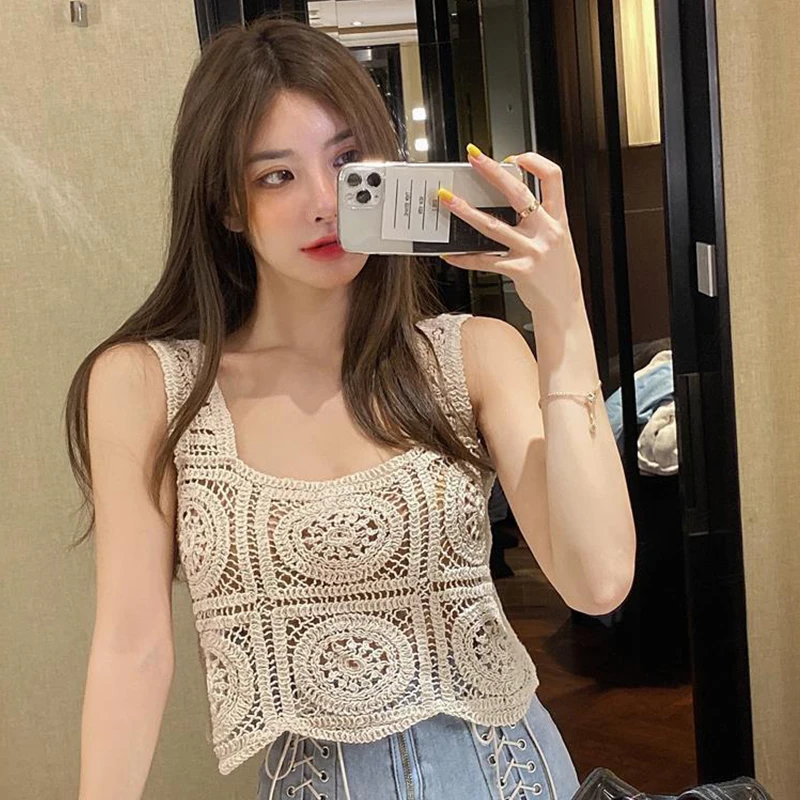 Factory Women Crochet Top Vintage Crochet Knitting Top Floral Crochet Clothing Embroidery Crochet Sleeveless Srochet Dweater
Factory Women Crochet Top Vintage Crochet Knitting Top Floral Crochet Clothing Embroidery Crochet Sleeveless Srochet Dweater