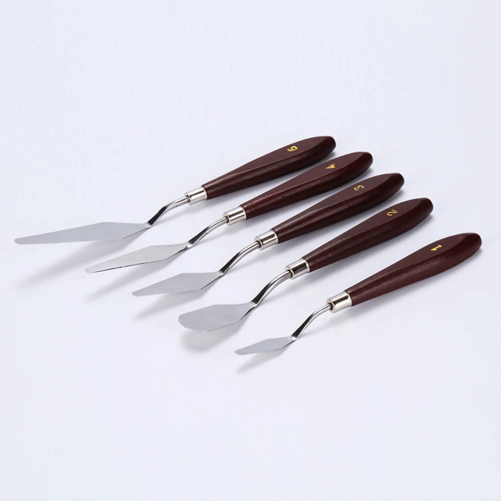 5Pcs Stainless Steel Palette Knives Natural Wood H les 30x12.5x2.8cm Flexible Blades Mixing Paint Canvas Art Supplies Painting
5Pcs Stainless Steel Palette Knives Natural Wood H les 30x12.5x2.8cm Flexible Blades Mixing Paint Canvas Art Supplies Painting