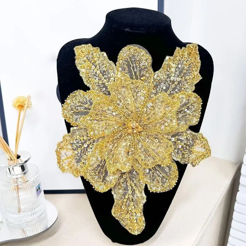 39BD Sewing Patches Elegant Flower Beaded Tulle Applique for Decoration Sequined Appliques Sew on Dress
39BD Sewing Patches Elegant Flower Beaded Tulle Applique for Decoration Sequined Appliques Sew on Dress