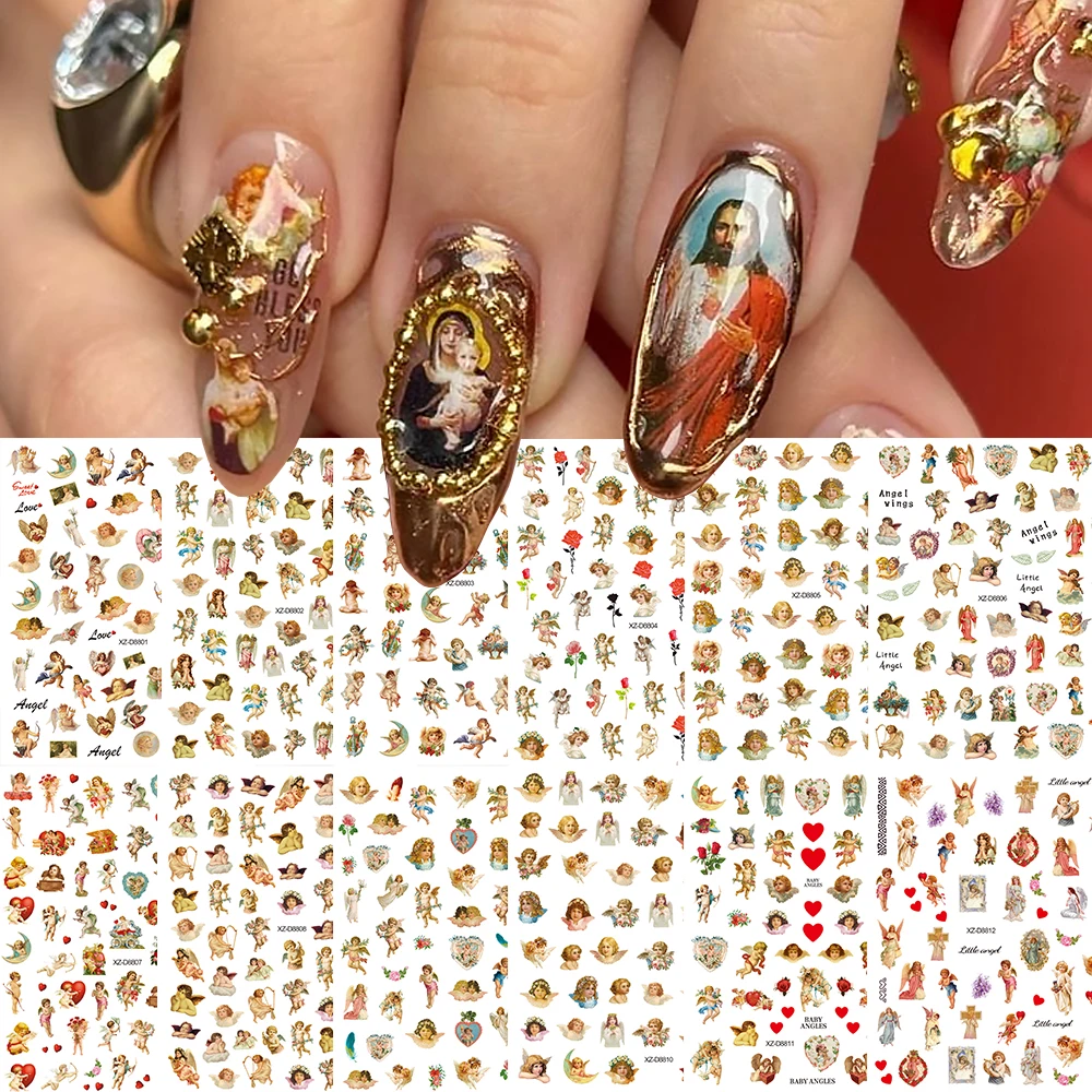 1pcs cute Cupid Angel Nail Art stickers 3D Self-Adhesive Cupid Angel flower Pattern Nail decals decor Press on nail Accessories
1pcs cute Cupid Angel Nail Art stickers 3D Self-Adhesive Cupid Angel flower Pattern Nail decals decor Press on nail Accessories