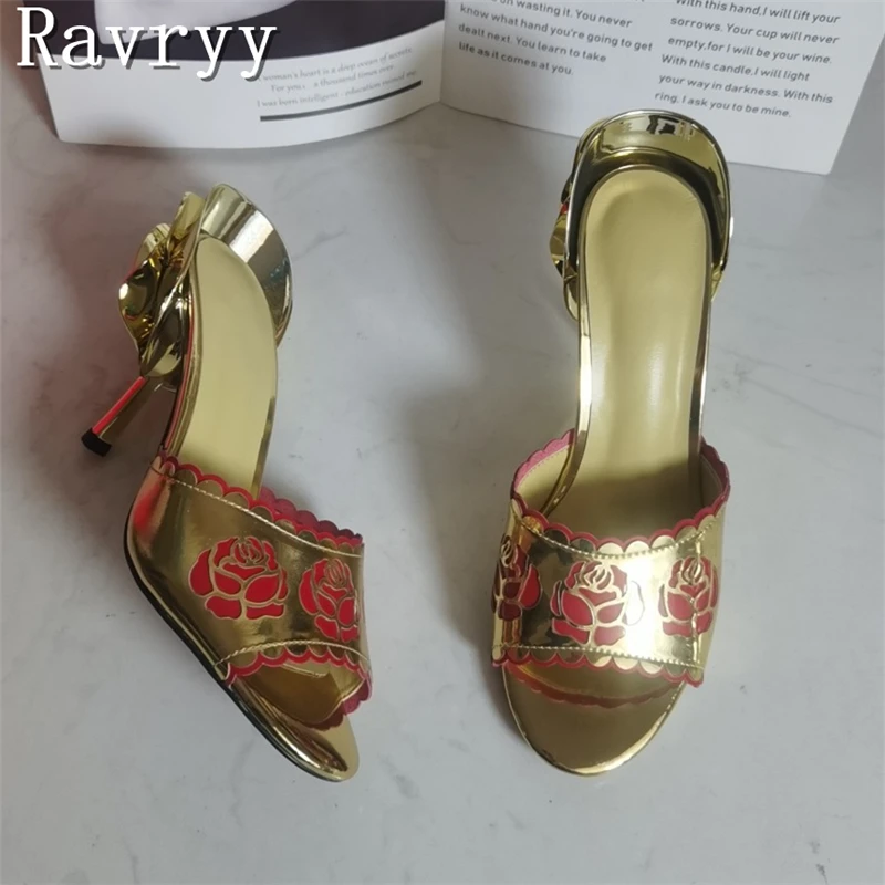Women's Shiny Metallic Gold Rose Decor High Heel Mules, Peep Toe Flower High Heel Shoes Sexy Evening Party & Wedding Footwear
Women's Shiny Metallic Gold Rose Decor High Heel Mules, Peep Toe Flower High Heel Shoes Sexy Evening Party & Wedding Footwear