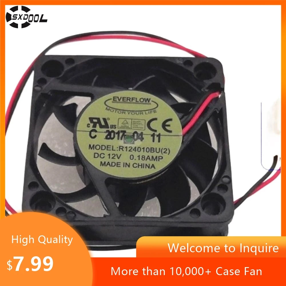 40mm Fan for Everflow R124010BU 4010 12V 0.18A 2-Wire Dual Ball Cooling Fan for Power Supplies Servers Industrial Equipment
40mm Fan for Everflow R124010BU 4010 12V 0.18A 2-Wire Dual Ball Cooling Fan for Power Supplies Servers Industrial Equipment