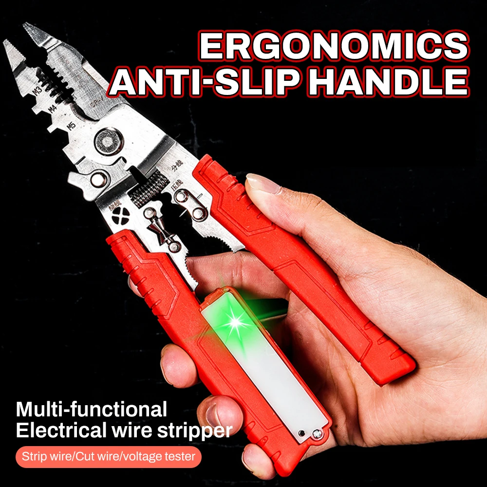 Top Deals Wire Cutter Tool 12 In 1 Electrical Cable Stripper Plier Voltage Tester Scissors With Electricity Measurement Function
Top Deals Wire Cutter Tool 12 In 1 Electrical Cable Stripper Plier Voltage Tester Scissors With Electricity Measurement Function