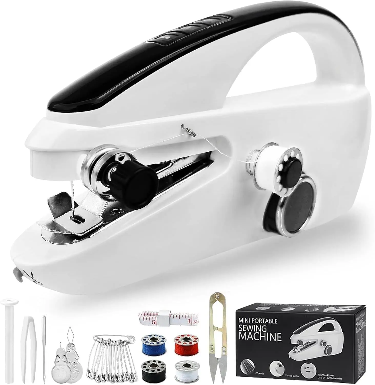 Handheld Sewing Machine for Beginners, Cordless & Rechargeable, with Test Fabric, Easy Hemming, Heavy Duty
Handheld Sewing Machine for Beginners, Cordless & Rechargeable, with Test Fabric, Easy Hemming, Heavy Duty