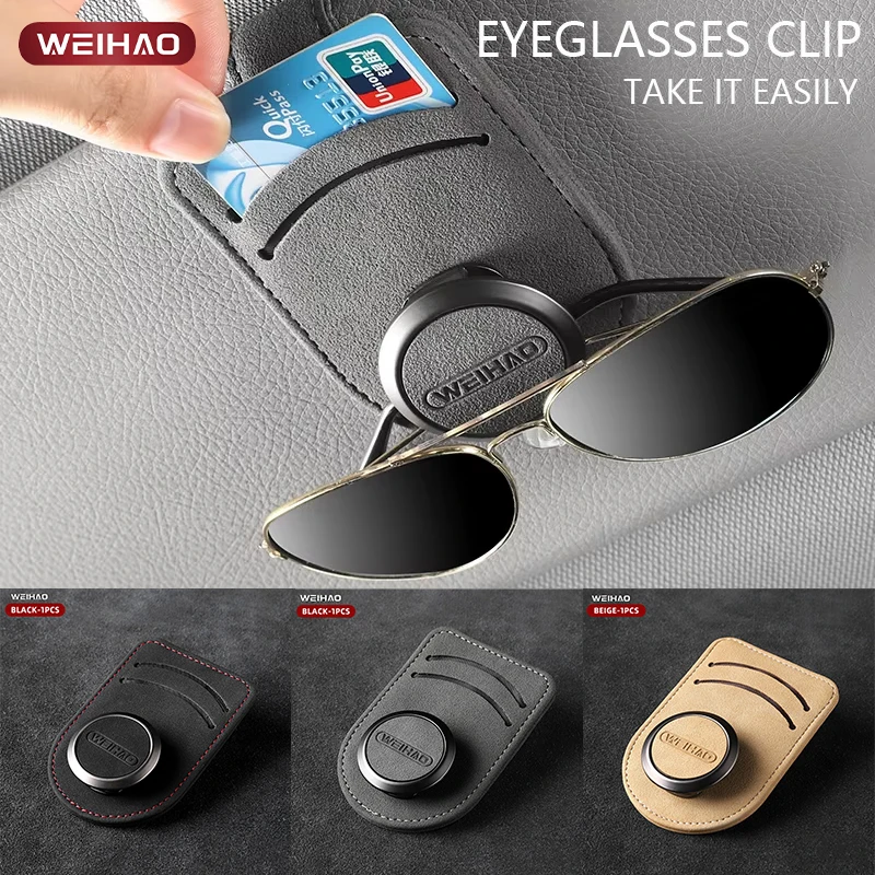 Weihao Universal Car Auto Sun Visor Eyeglass Hanger Clip Leather Glasses Holder Multi-Function Automobile Accessories Storage
Weihao Universal Car Auto Sun Visor Eyeglass Hanger Clip Leather Glasses Holder Multi-Function Automobile Accessories Storage