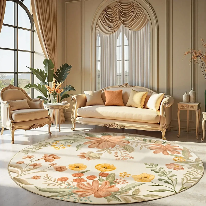 Round Living Room Carpet Non-slip Machine Washable Soft Comfortable Floor Mat Modern Floral Print Bedroom Carpets Home Decor Rug
Round Living Room Carpet Non-slip Machine Washable Soft Comfortable Floor Mat Modern Floral Print Bedroom Carpets Home Decor Rug