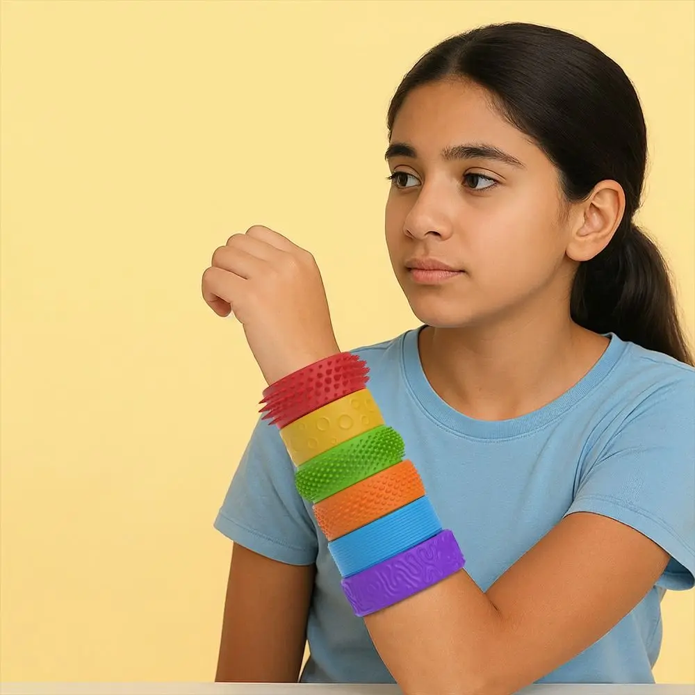 6Pcs Children Gits Sensory Bracelet Textured Silicone 6Pcs Calming Stress Relief Anxiety Relief Slap Bracelets Office Desk
6Pcs Children Gits Sensory Bracelet Textured Silicone 6Pcs Calming Stress Relief Anxiety Relief Slap Bracelets Office Desk