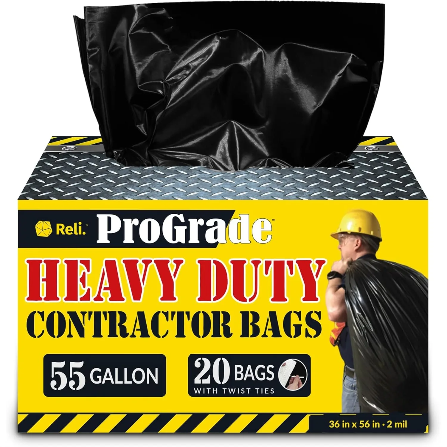 Contractor Garbage Bags 55 Gallon Heavy Duty 20 Trash Bags Black Tear Resistant Puncture Proof
Contractor Garbage Bags 55 Gallon Heavy Duty 20 Trash Bags Black Tear Resistant Puncture Proof