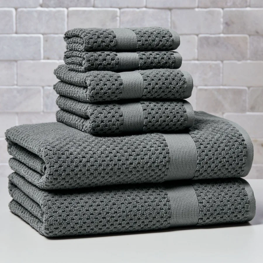 Signature Soft Cotton Popcorn Textured 6 Piece Bath Towel Set Grey Flannel
Signature Soft Cotton Popcorn Textured 6 Piece Bath Towel Set Grey Flannel