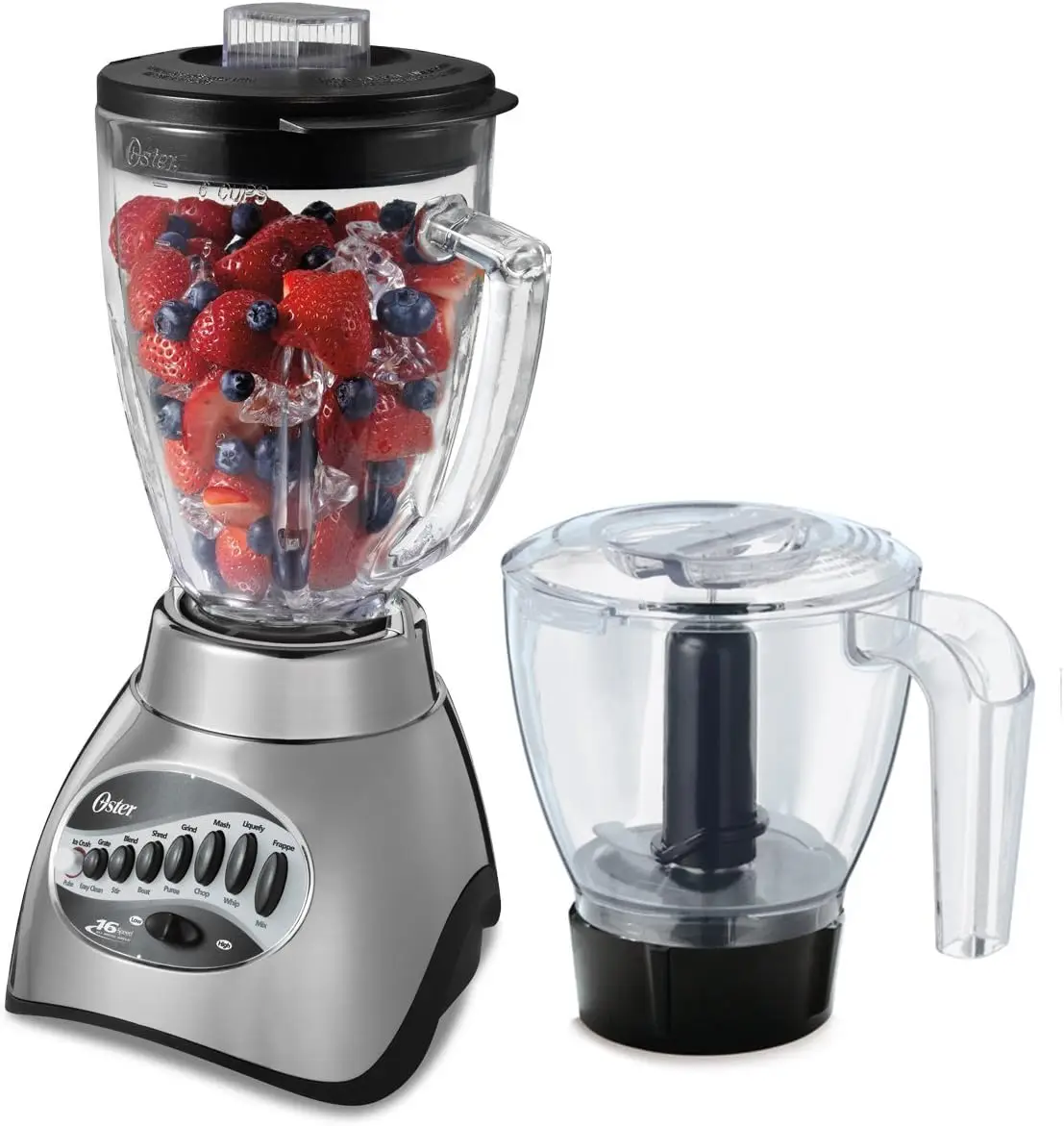 Classic Series 16-Speed Blender with Food Chopper & 5-Cup Glass Jar, Countertop Kitchen Blender, Brushed Nickel
Classic Series 16-Speed Blender with Food Chopper & 5-Cup Glass Jar, Countertop Kitchen Blender, Brushed Nickel