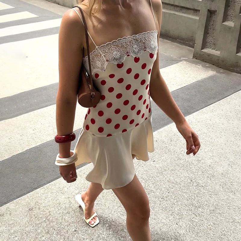 Typhaland Women's Lace Sling Dress Polka Dot Print Slim Sleeveless Elegant Sexy Vacation Dress 2026 Summer Female Party Dress
Typhaland Women's Lace Sling Dress Polka Dot Print Slim Sleeveless Elegant Sexy Vacation Dress 2026 Summer Female Party Dress
