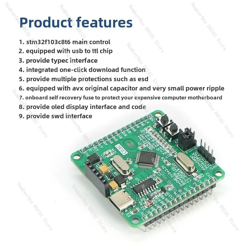 C03C Microcontroller STM32F103C8T6 System Board, Core Board ARM Development Board, Learning Board
C03C Microcontroller STM32F103C8T6 System Board, Core Board ARM Development Board, Learning Board