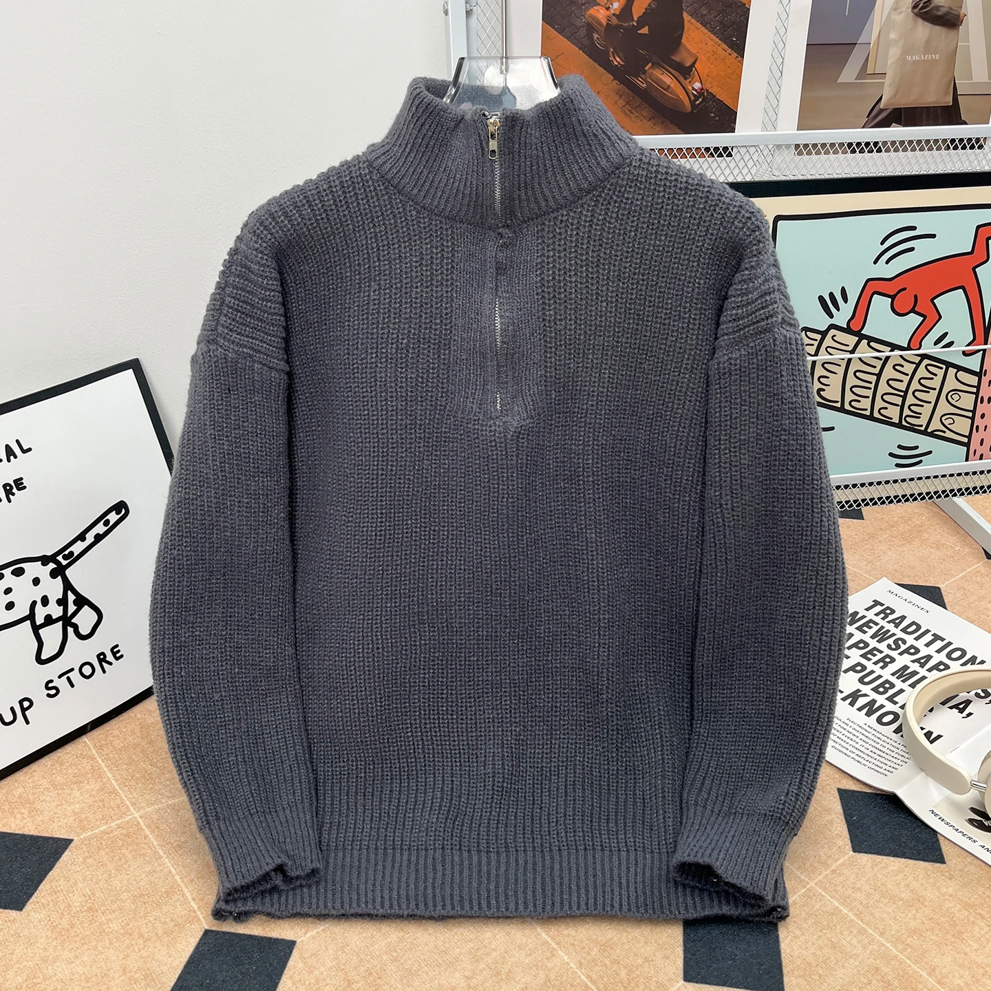 Casual Knitted Sweater Men's 2025 Autumn Winter American Lazy f Zip High Collar Color Warm Knitted Outerwear
Casual Knitted Sweater Men's 2025 Autumn Winter American Lazy f Zip High Collar Color Warm Knitted Outerwear