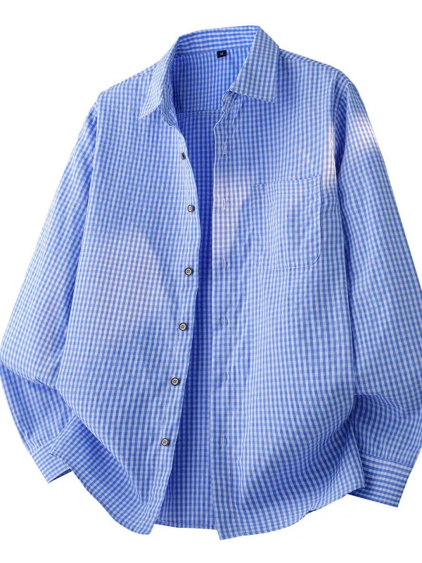 Basic Plaid Long Sve irt for Men Loose Fit Spring Autumn Youth Faion Collar Stand up Polyester Fiber No Iron Treaent
Basic Plaid Long Sve irt for Men Loose Fit Spring Autumn Youth Faion Collar Stand up Polyester Fiber No Iron Treaent