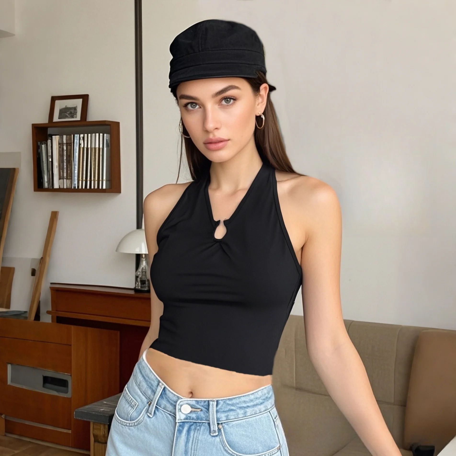 2025 New Women's Halter Neck Crop Top Unique Cut - out Design for a Stylish and Trendy Look Ideal for Summer Fashion y2k
2025 New Women's Halter Neck Crop Top Unique Cut - out Design for a Stylish and Trendy Look Ideal for Summer Fashion y2k