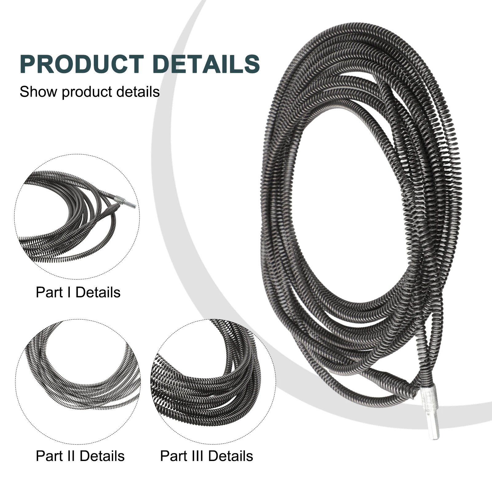 5m Pipe Cleaning Snake for Electric Drill Applications Including Floor Drains Sewer Lines Bathtub and Shower Traps
5m Pipe Cleaning Snake for Electric Drill Applications Including Floor Drains Sewer Lines Bathtub and Shower Traps