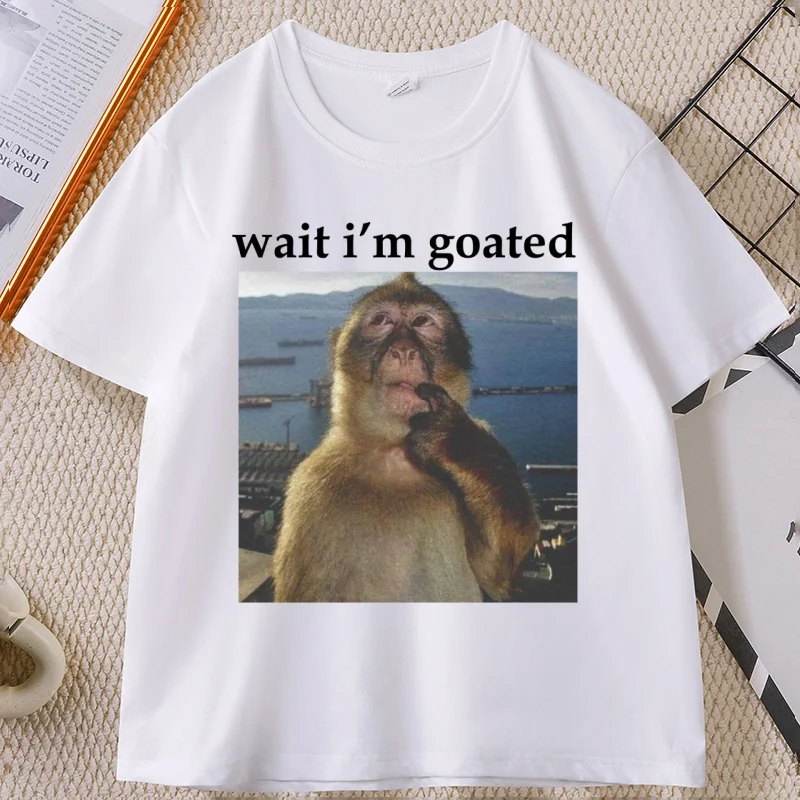 Футболка Wait I'm Goated для мужчин и женщин, забавная футболка с изображением мышления обезьяны, повседневная хлопковая футболка с короткими рукавами и юмором, глупая уличная одежда Y2k
Футболка Wait I'm Goated для мужчин и женщин, забавная футболка с изображением мышления обезьяны, повседневная хлопковая футболка с короткими рукавами и юмором, глупая уличная одежда Y2k