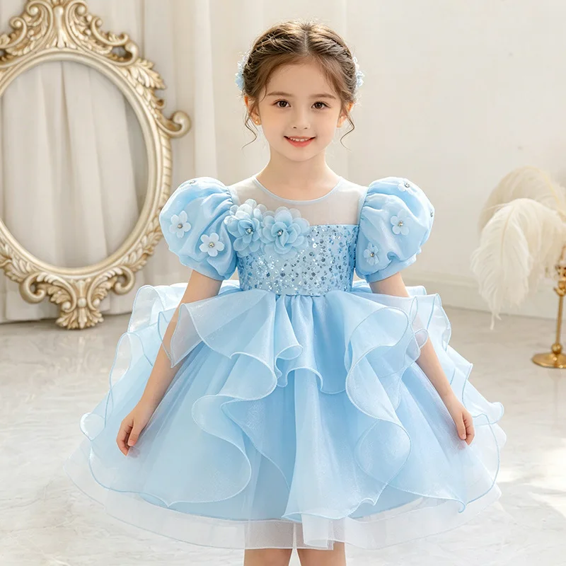 Baby Girl 1st Birthday Party Dress Sequins Flower Girls' Princess Dresses Puffy Child Clothing
Baby Girl 1st Birthday Party Dress Sequins Flower Girls' Princess Dresses Puffy Child Clothing