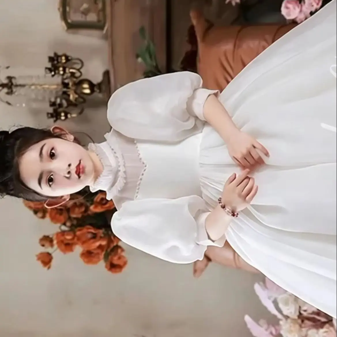 Customized Flower Girl Dresses for Wedding High Neck Puff Short Sleeve Ankle Lenght Kids Birthday First Communion Ball Gowns
Customized Flower Girl Dresses for Wedding High Neck Puff Short Sleeve Ankle Lenght Kids Birthday First Communion Ball Gowns